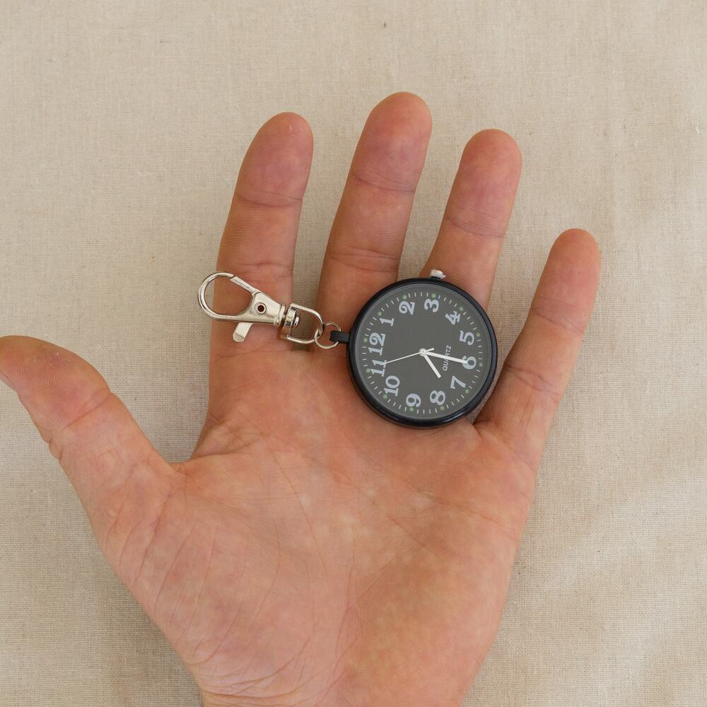 Y2K Black Digital Pocket Watch Keychain Unisex Modern Accessory New - Picture 5 of 7